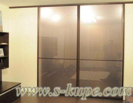Межкомнатная раздвижная перегородка веге стекло бронза